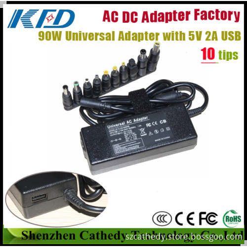 5V 2A USB Universal Power Adapter Charger 90W with 10tips for HP/Lemovo/Acer/Asus/Toshiba